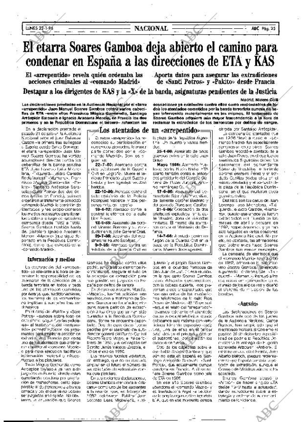 ABC MADRID 22-01-1996 página 25