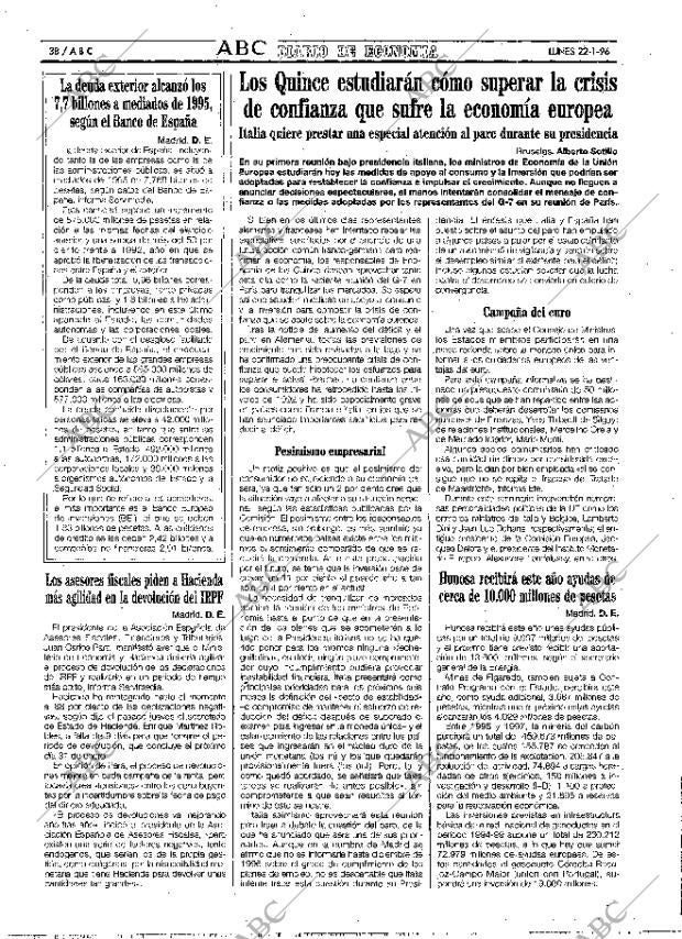 ABC MADRID 22-01-1996 página 38
