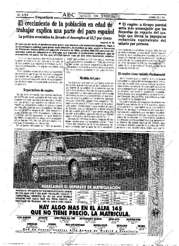 ABC MADRID 22-01-1996 página 42