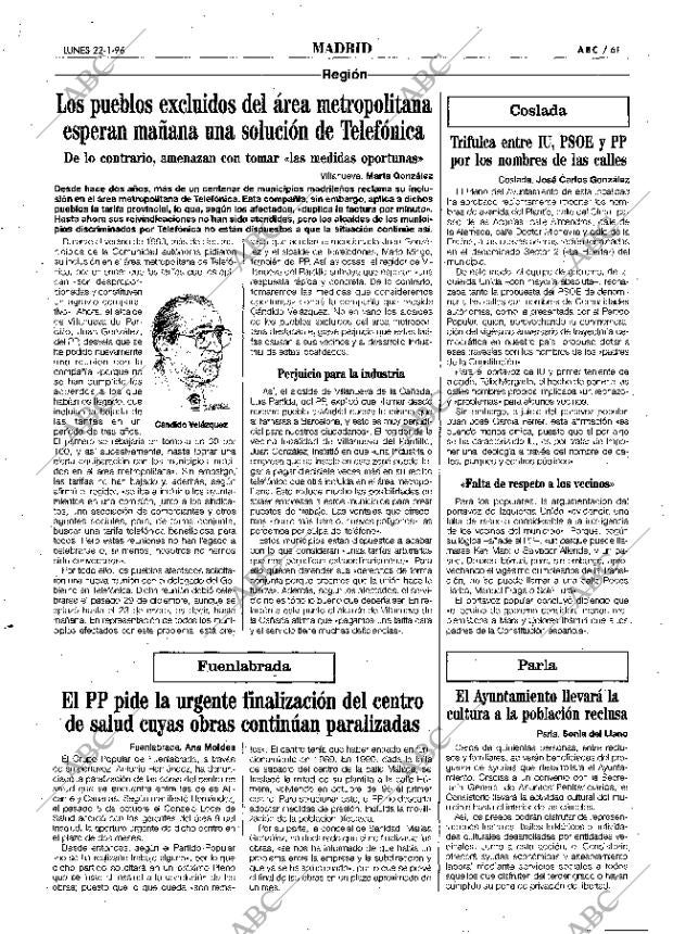 ABC MADRID 22-01-1996 página 61
