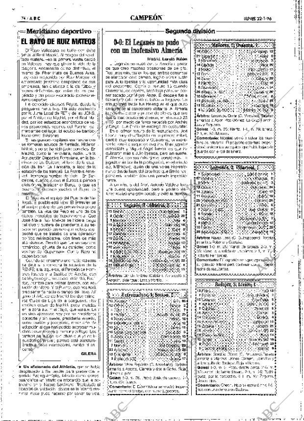 ABC MADRID 22-01-1996 página 74