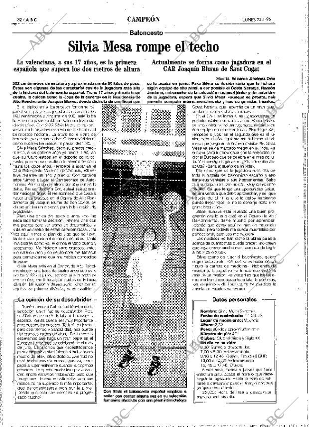 ABC MADRID 22-01-1996 página 82