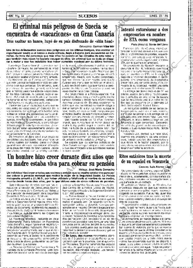ABC MADRID 22-01-1996 página 84