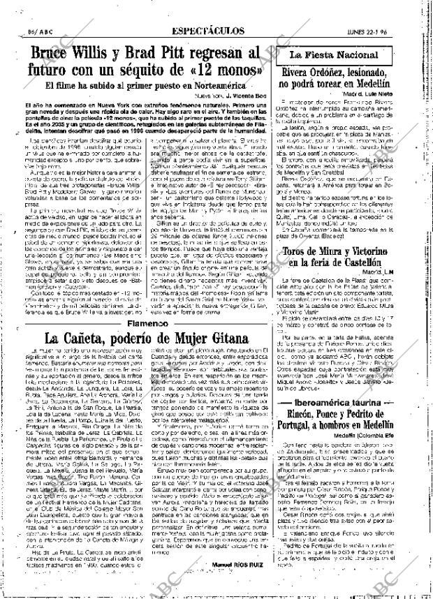 ABC MADRID 22-01-1996 página 86