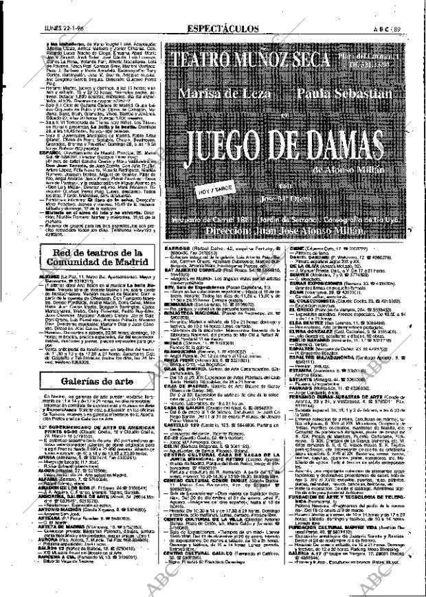 ABC MADRID 22-01-1996 página 89