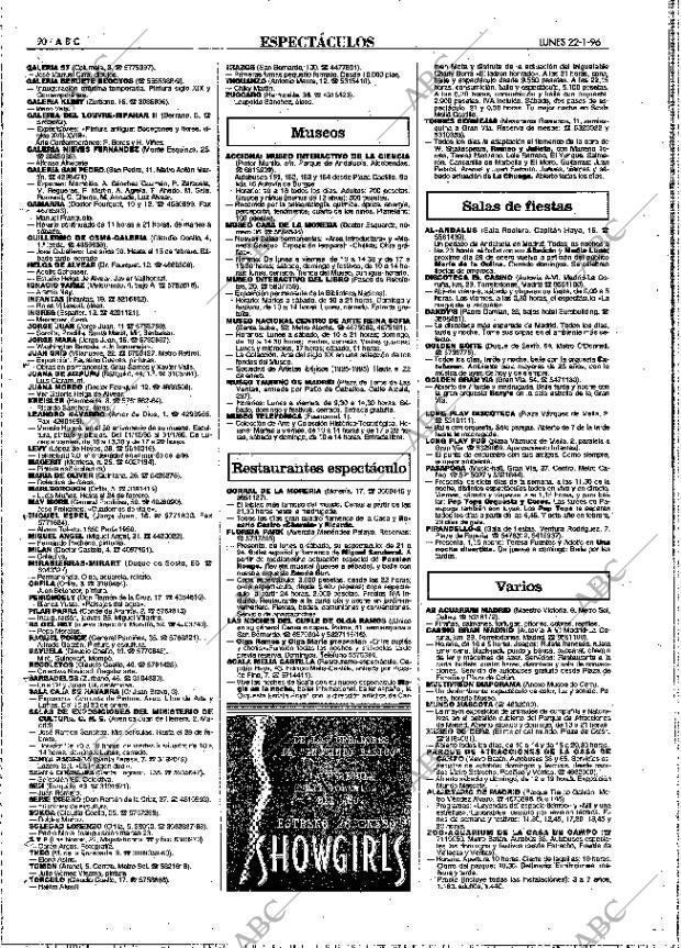 ABC MADRID 22-01-1996 página 90