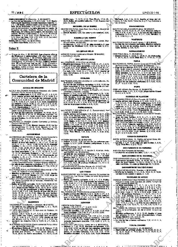 ABC MADRID 22-01-1996 página 92