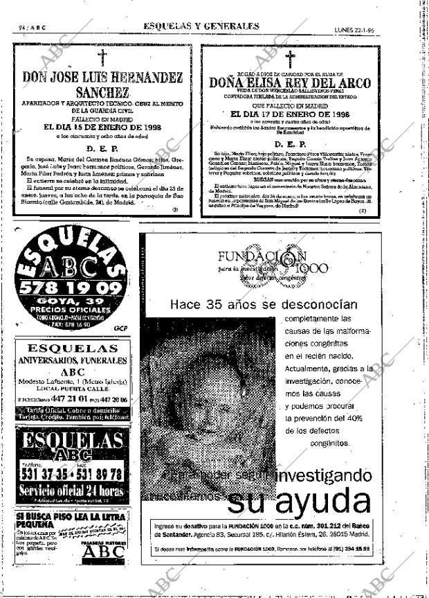 ABC MADRID 22-01-1996 página 94