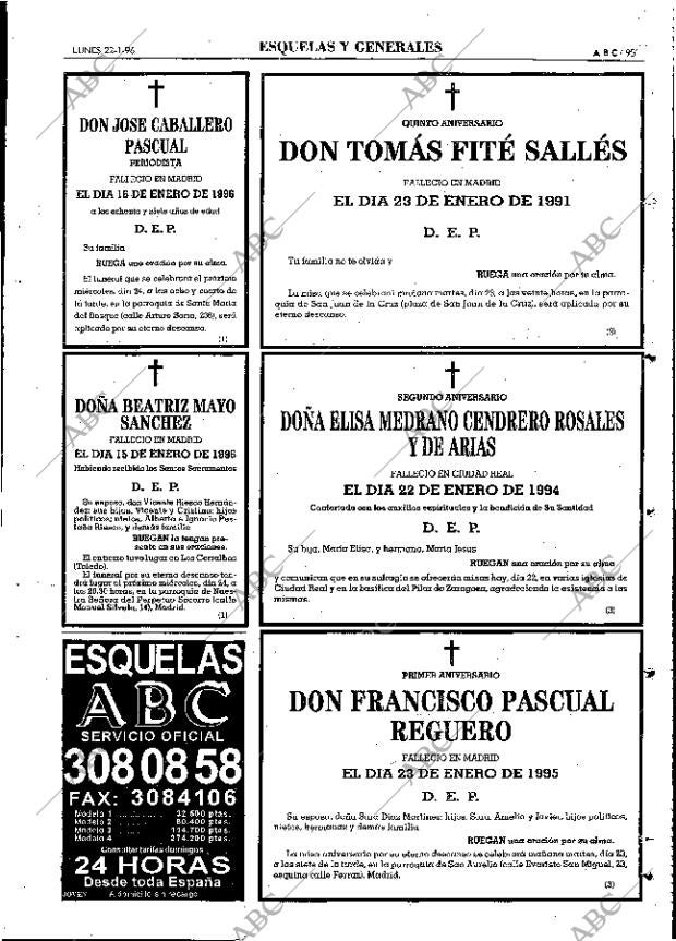 ABC MADRID 22-01-1996 página 95
