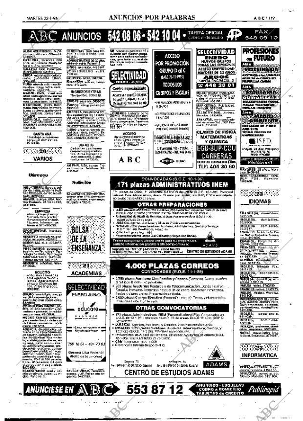 ABC MADRID 23-01-1996 página 119