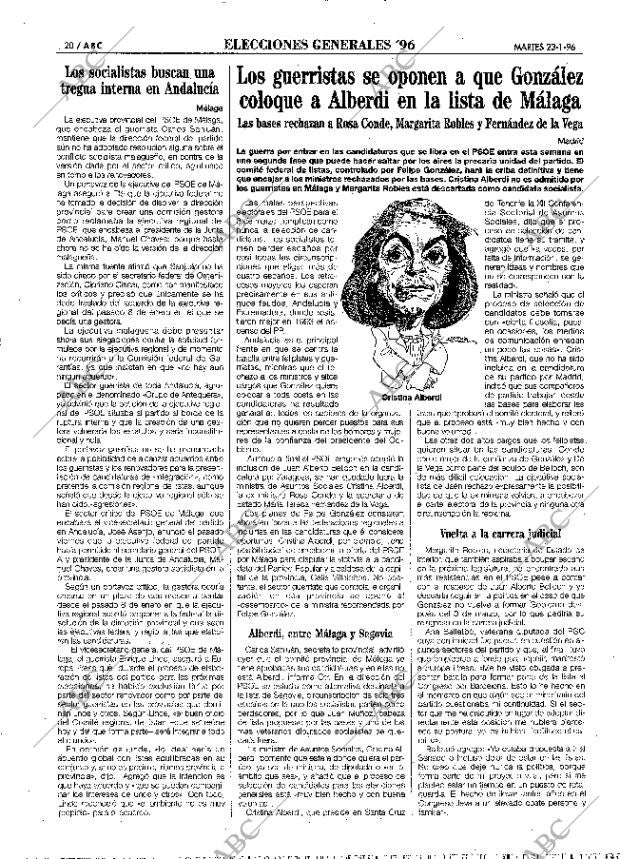 ABC MADRID 23-01-1996 página 20