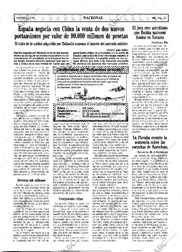 ABC MADRID 23-01-1996 página 23