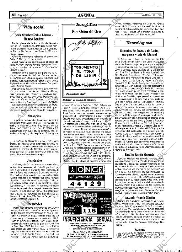 ABC MADRID 23-01-1996 página 60