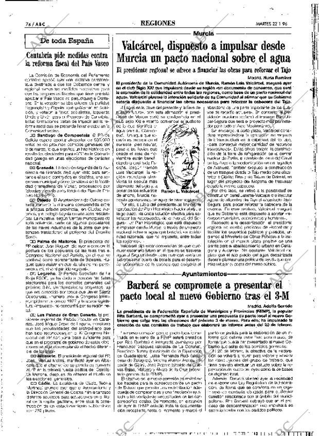 ABC MADRID 23-01-1996 página 74