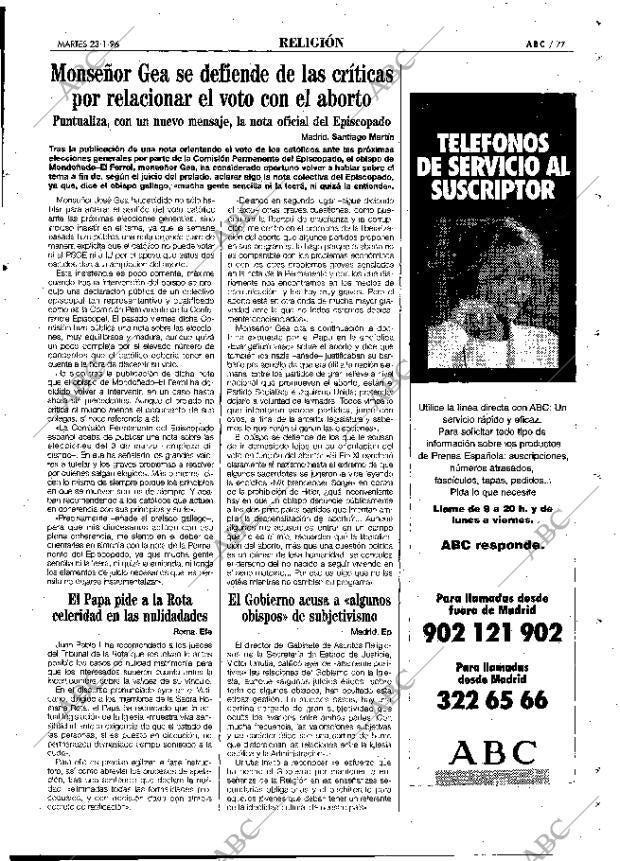 ABC MADRID 23-01-1996 página 77