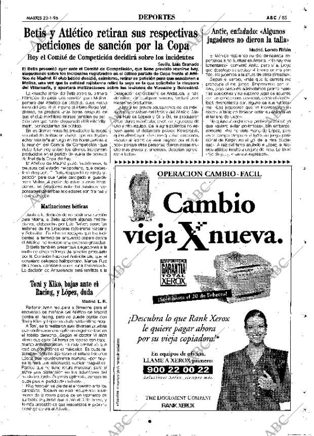 ABC MADRID 23-01-1996 página 85