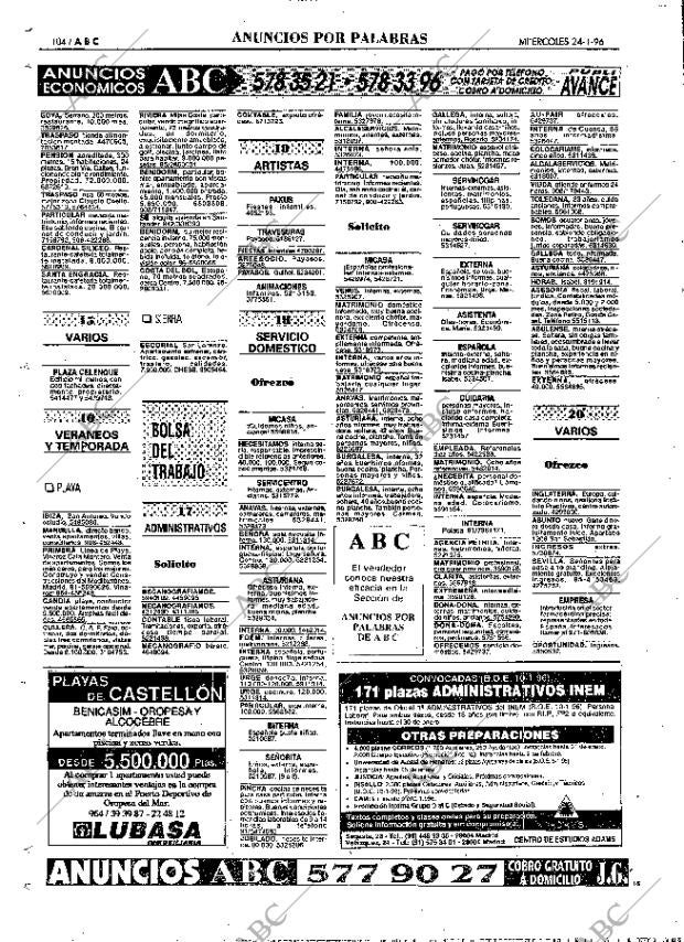 ABC MADRID 24-01-1996 página 104
