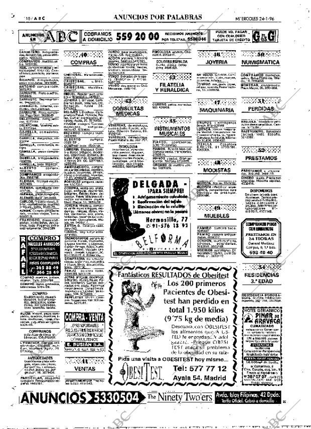 ABC MADRID 24-01-1996 página 110