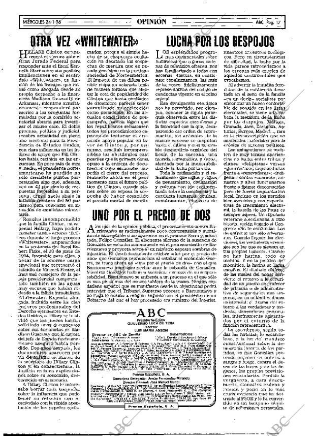ABC MADRID 24-01-1996 página 17