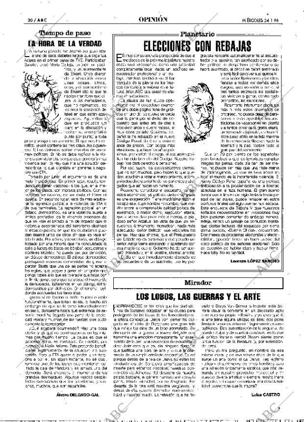 ABC MADRID 24-01-1996 página 20