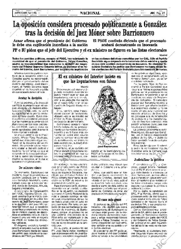 ABC MADRID 24-01-1996 página 25
