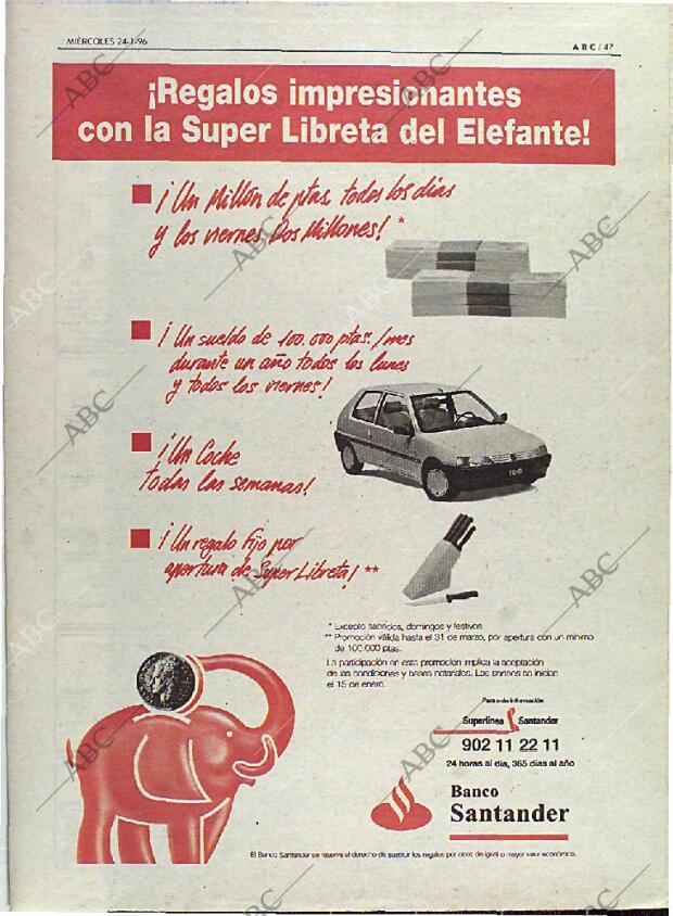 ABC MADRID 24-01-1996 página 47