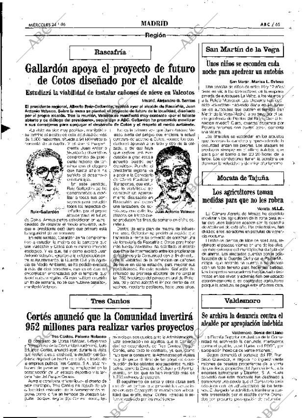 ABC MADRID 24-01-1996 página 65