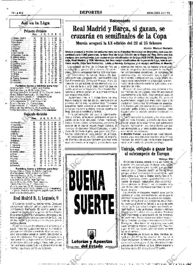 ABC MADRID 24-01-1996 página 74