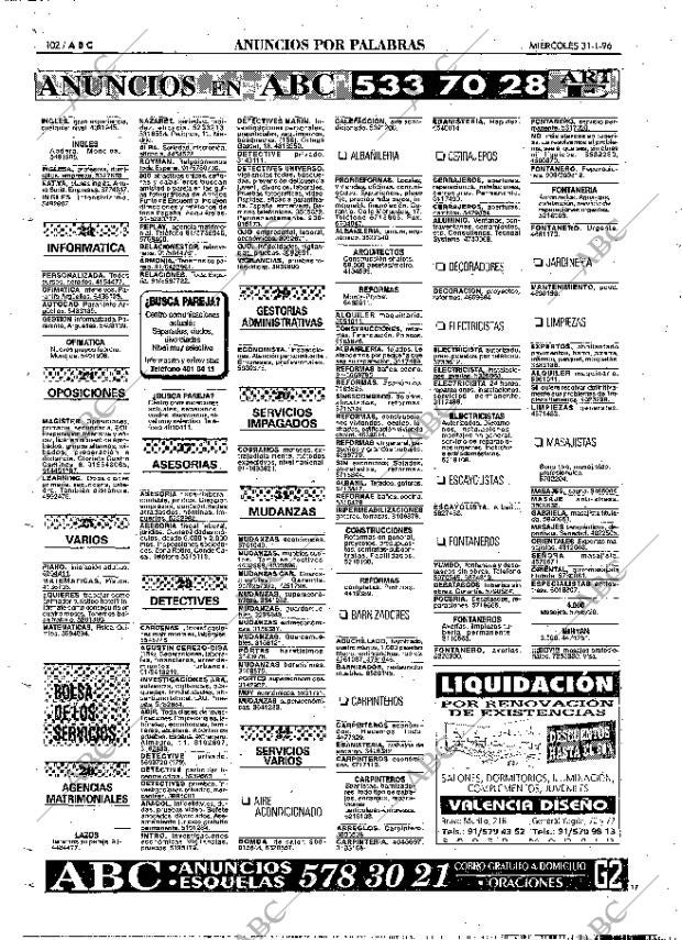 ABC MADRID 31-01-1996 página 102