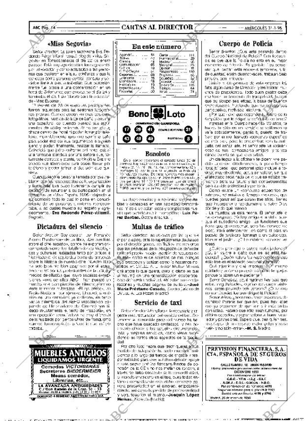 ABC MADRID 31-01-1996 página 14