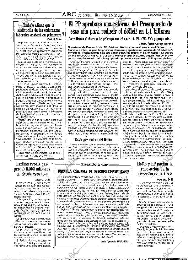 ABC MADRID 31-01-1996 página 36