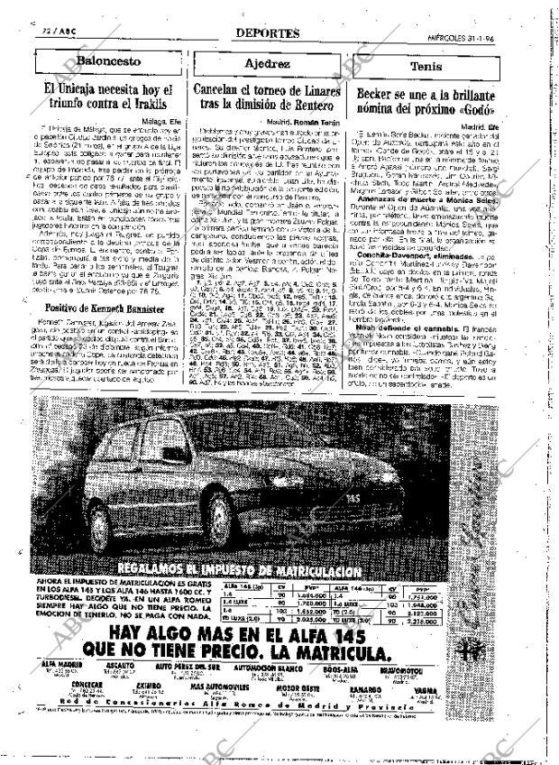 ABC MADRID 31-01-1996 página 72