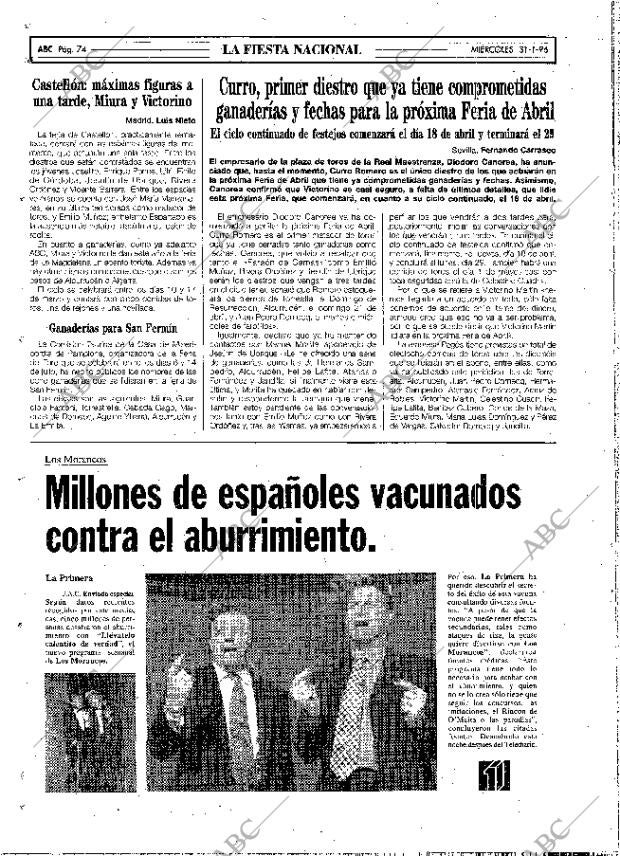 ABC MADRID 31-01-1996 página 74