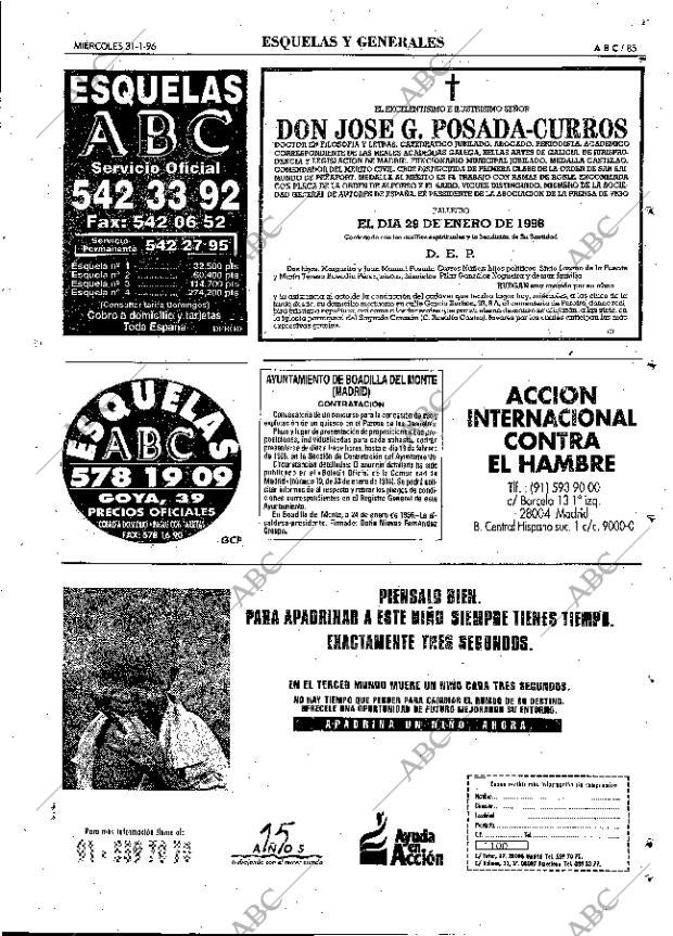 ABC MADRID 31-01-1996 página 85