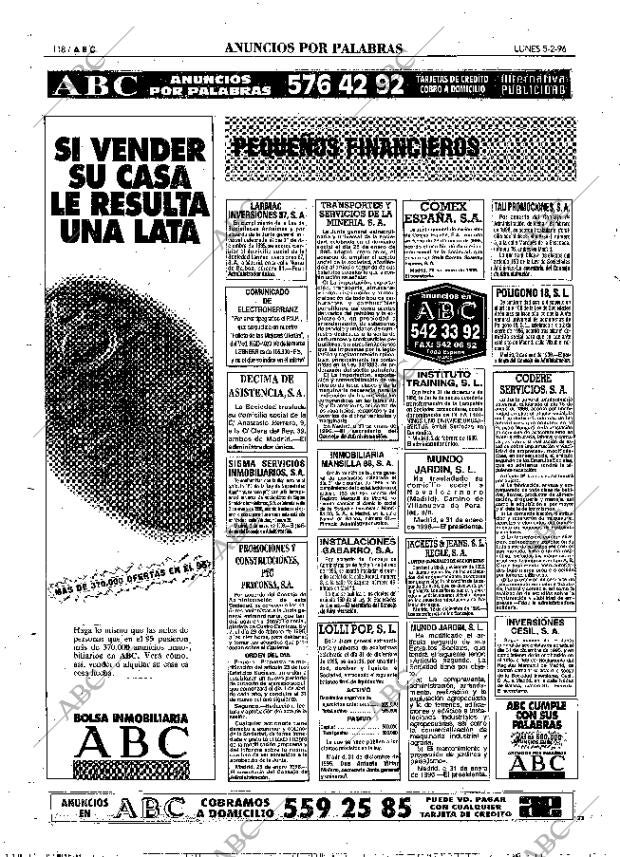 ABC MADRID 05-02-1996 página 118