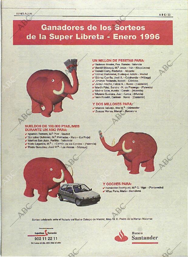 ABC MADRID 05-02-1996 página 33