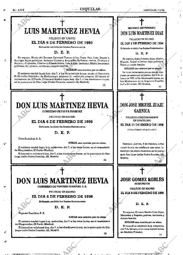 ABC MADRID 07-02-1996 página 84