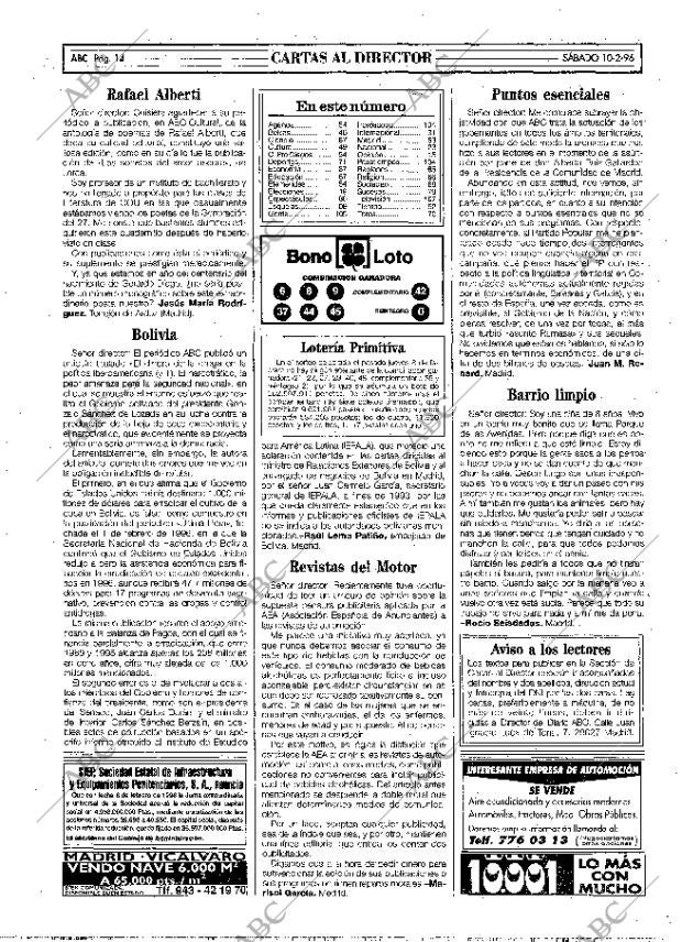ABC MADRID 10-02-1996 página 14