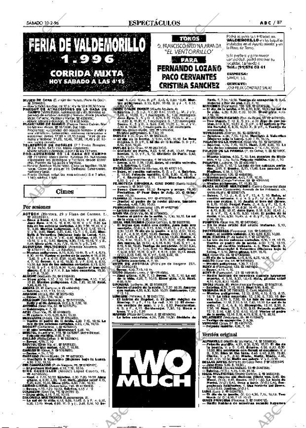 ABC MADRID 10-02-1996 página 87