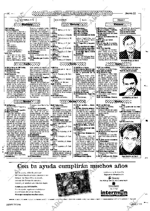 ABC SEVILLA 22-02-1996 página 111