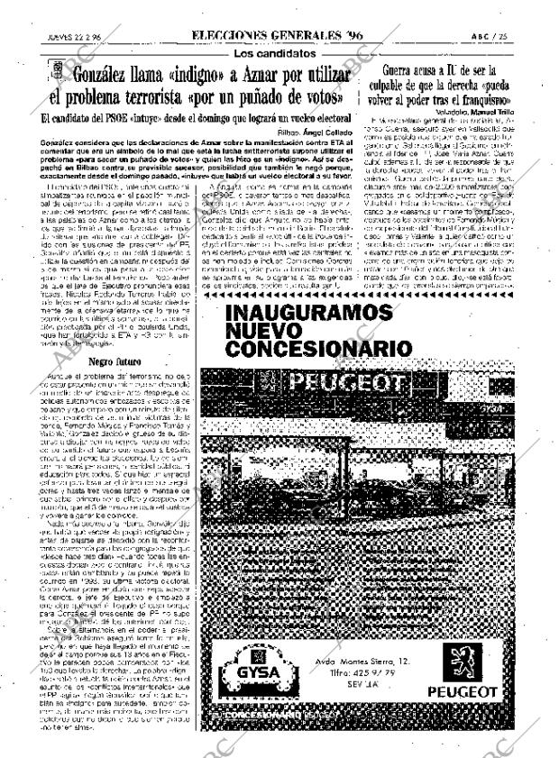 ABC SEVILLA 22-02-1996 página 25