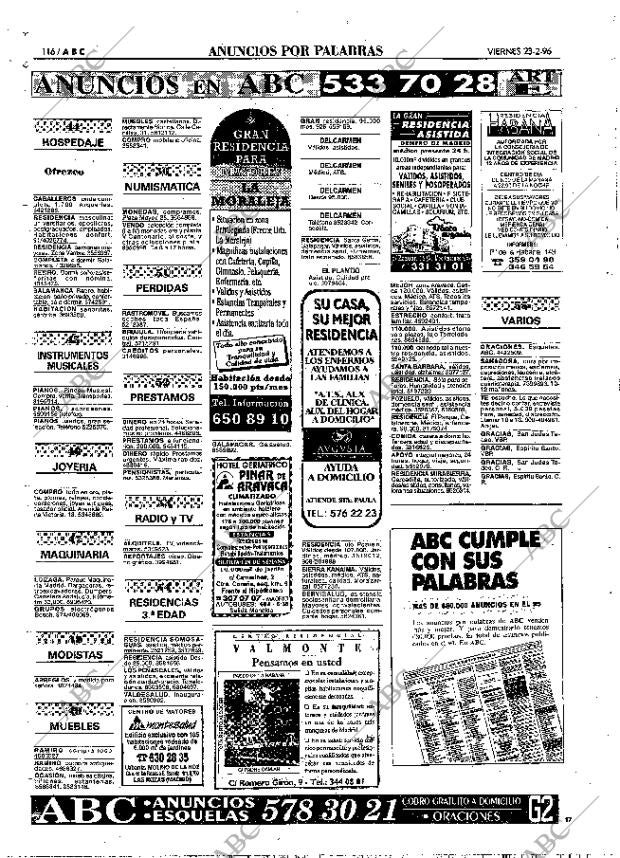 ABC MADRID 23-02-1996 página 116