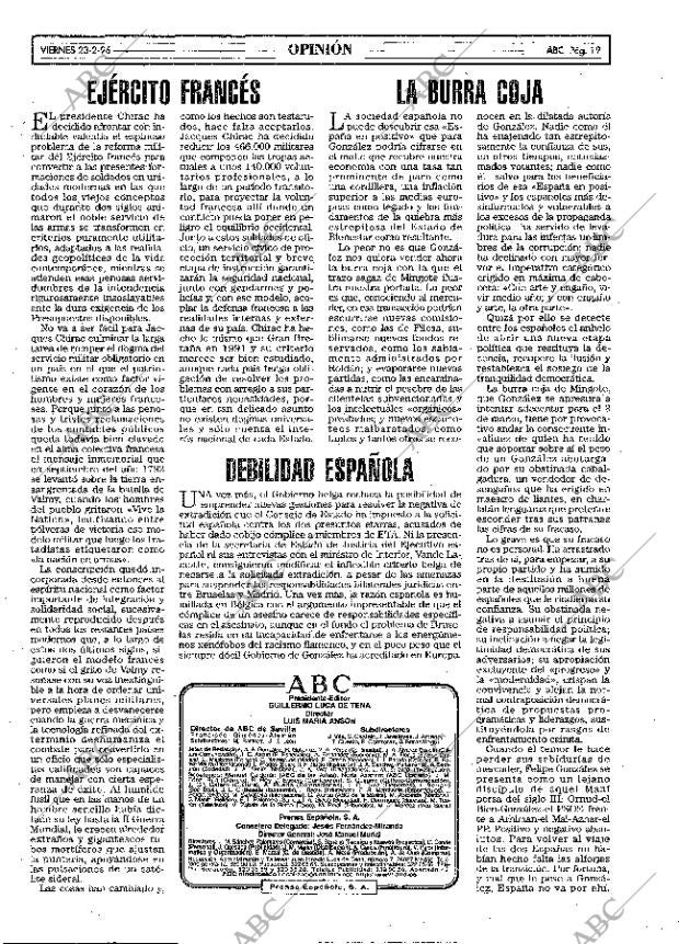 ABC MADRID 23-02-1996 página 19