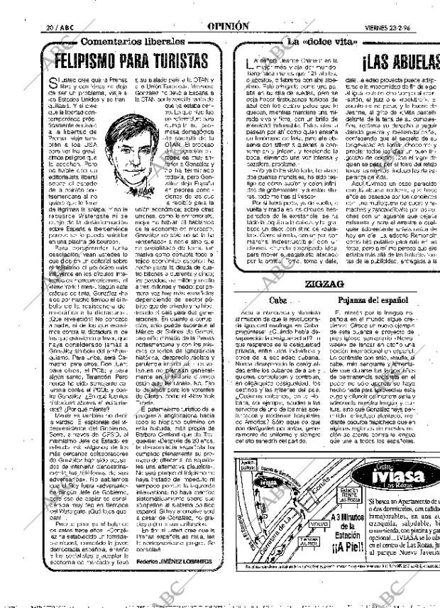 ABC MADRID 23-02-1996 página 20