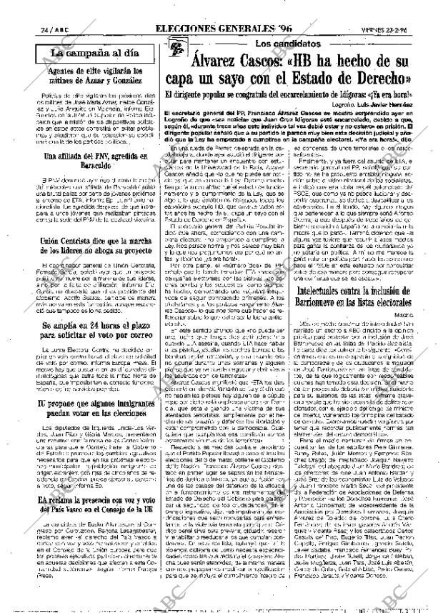 ABC MADRID 23-02-1996 página 24