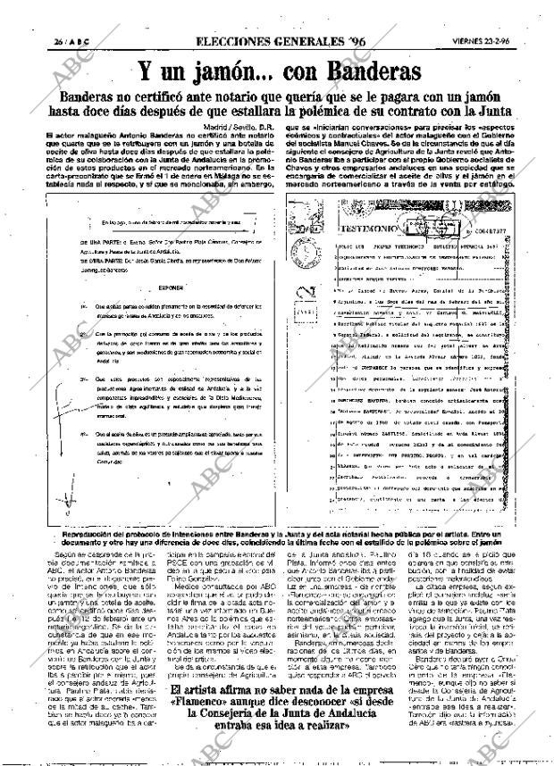 ABC MADRID 23-02-1996 página 26
