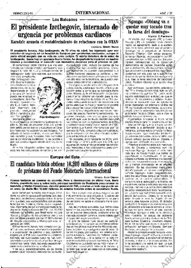 ABC MADRID 23-02-1996 página 39