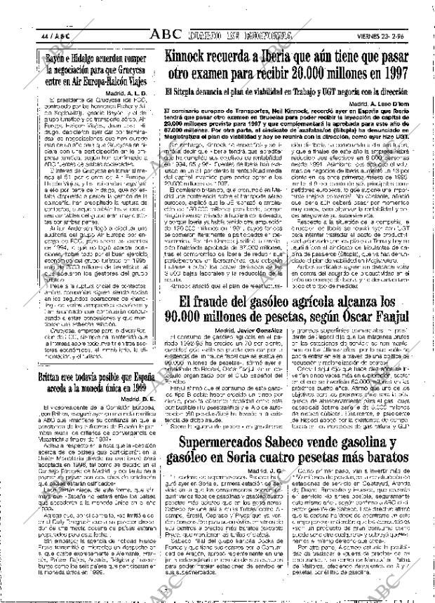 ABC MADRID 23-02-1996 página 44