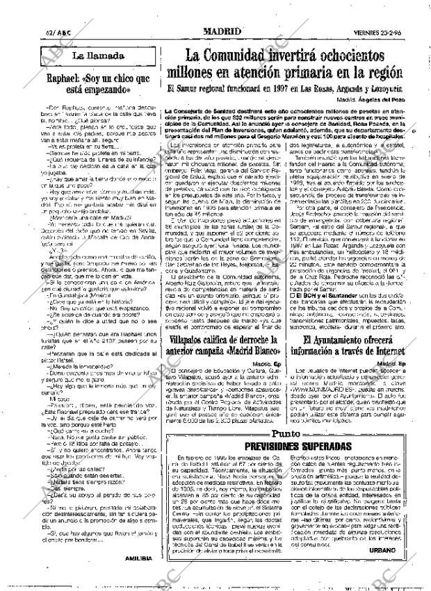 ABC MADRID 23-02-1996 página 62