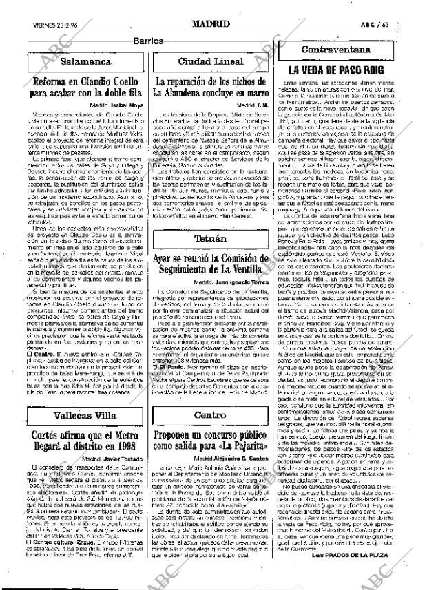 ABC MADRID 23-02-1996 página 63